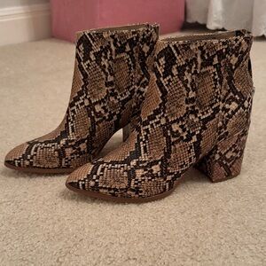 Steve Madden Brown Snakeskin Ankle Booties